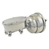 Universal Wilwood Style Chrome Master Cylinder & 8" Chrome Dual Brake Booster