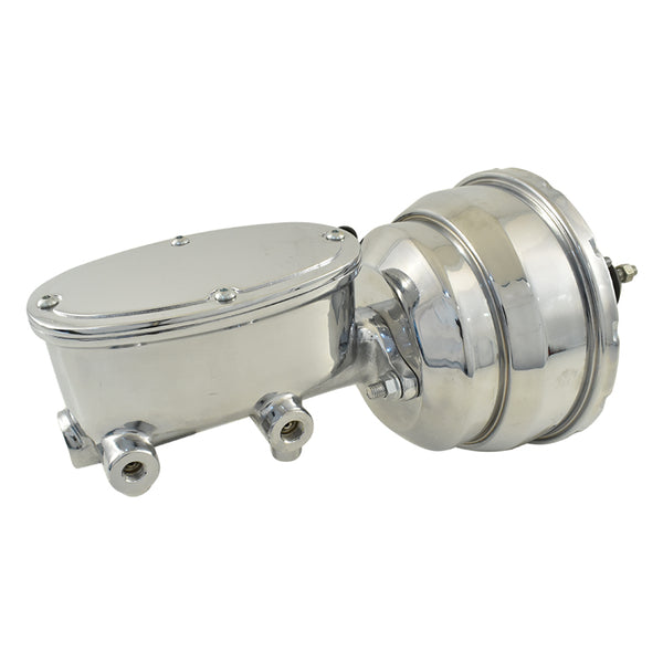 Universal Wilwood Style Chrome Master Cylinder & 8" Chrome Dual Brake ...