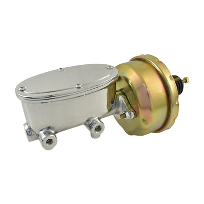 Universal Wilwood Style Chrome Master Cylinder & 7" Zinc Single Brake Booster