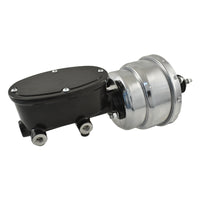 Universal Wilwood Style Black Master Cylinder & 7" Chrome Dual Brake Booster