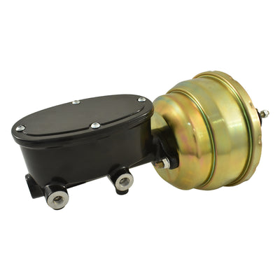 Universal Wilwood Style Black Master Cylinder & 8" Zinc Dual Brake Booster