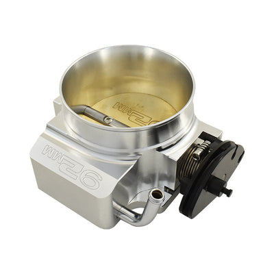 92mm Billet Aluminium LS Cable Throttle Body, 4 Bolt Flange - Silver