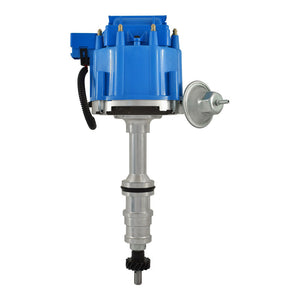 Ford FE Big Block 360 390 406 427 428 HEI Distributor 65K Volt Coil 1/4" Shaft - Blue Cap