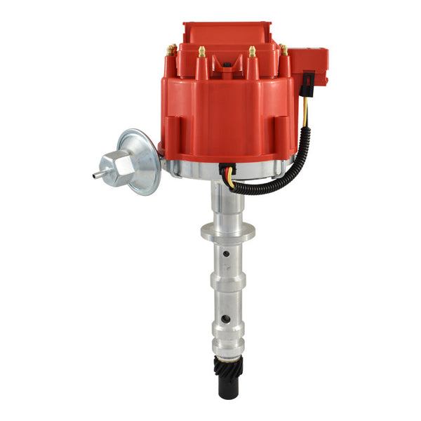 HEI Distributor; Racing Type w/Vac-Adv; Red Cap; Polished; For