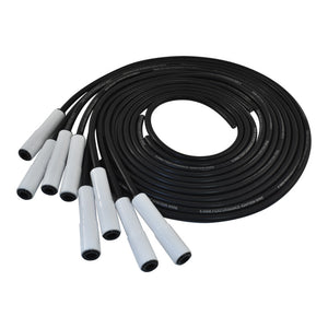 8.5mm Ceramic Boot Ignition Wires Leads w/Straight 180 Degree Plug Boots - Black