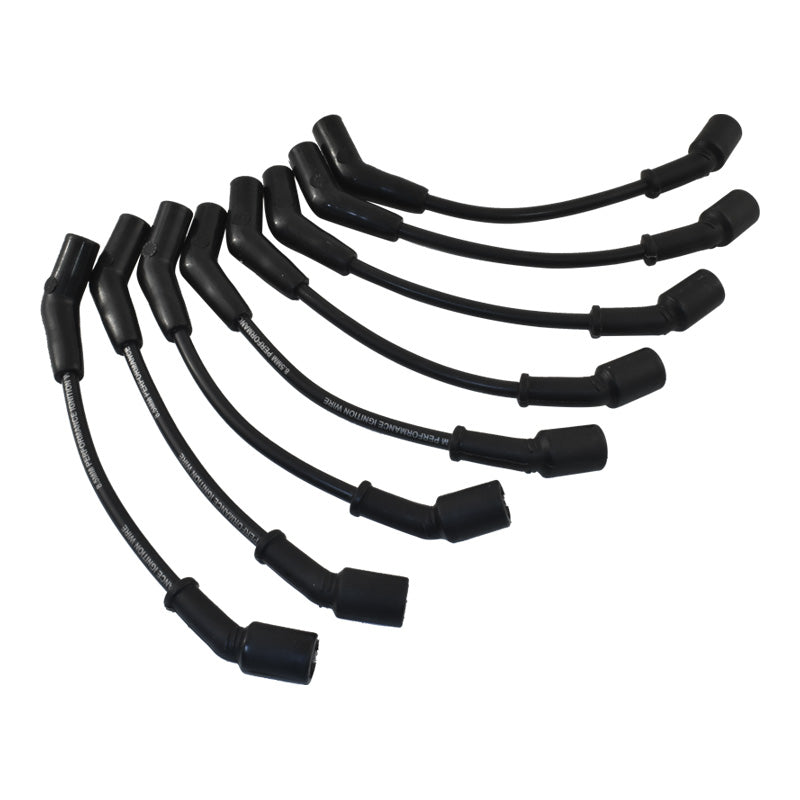 8.5mm 10" GM LS LSX LT Ignition Wires with 135 Degree Plug Boots - Black