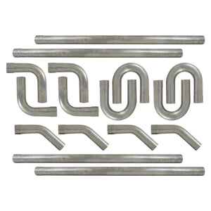 16 Pc Universal Dual Exhaust Pipe Mandrel Bend Custom Kit, 2 inch