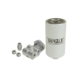 Derale Fuel Filter / Water Separator Kit Single Mount 1/2" NPT Side Ports 13070