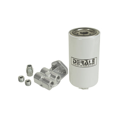 Derale Fuel Filter / Water Separator Kit Single Mount 1/2" NPT Side Ports 13070