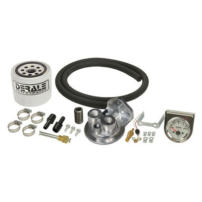 Derale Single Mount 3/8" NPT Ports Up Remote Transmission Filter Kit, Premium 13091