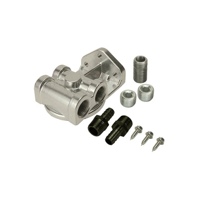 Derale Premium -10AN Side Ports Single Filter Mount, 13/16''-16 Filter Threads Derale Premium -10AN Side Ports Single Filter Mount, 13/16''-16 Filter Threads