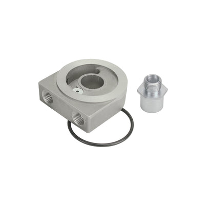 Derale Low Profile Pressure Relief Sandwich Adapter with 3/8" NPT Ports and 20x1.5mm Filter Thread 25772