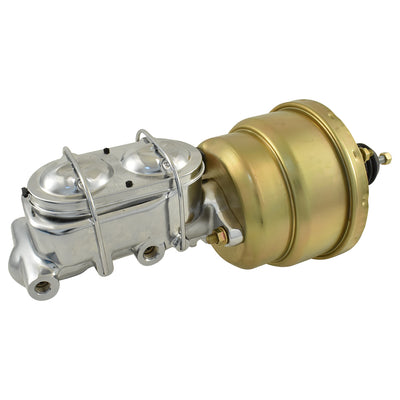 Universal 1-1/8" Bore Chrome GM Style Master Cylinder & 7" Zinc Dual Brake Booster