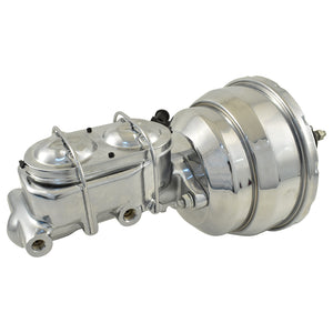 Universal 1-1/8" Bore Chrome GM Style Master Cylinder & 8" Chrome Dual Brake Booster