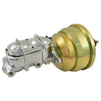 Universal 1-1/8" Bore Chrome GM Style Master Cylinder & 8" Zinc Dual Brake Booster