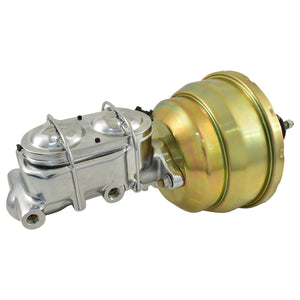 Universal 1-1/8" Bore Chrome GM Style Master Cylinder & 8" Zinc Dual Brake Booster