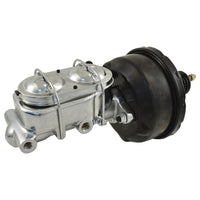 Universal 1-1/8" Bore Chrome GM Style Master Cylinder & 7" Black Single Brake Booster