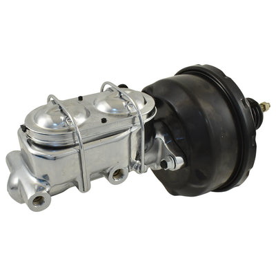 Universal 1-1/8" Bore Chrome GM Style Master Cylinder & 7" Black Single Brake Booster