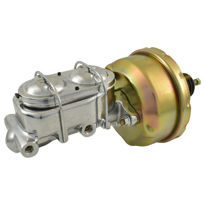 Universal 1-1/8" Bore Chrome GM Style Master Cylinder & 7" Zinc Single Brake Booster