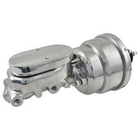 Universal 1" Bore Finned Top Master Cylinder & 7" Chrome Dual Brake Booster