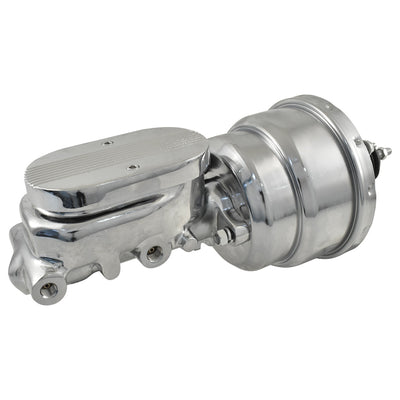 Universal 1" Bore Finned Top Master Cylinder & 7" Chrome Dual Brake Booster