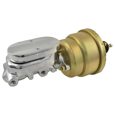 Universal 1" Bore Finned Top Master Cylinder & 7" Zinc Dual Brake Booster