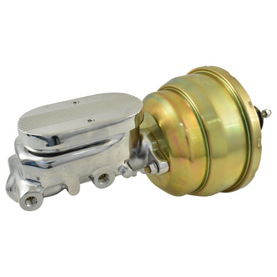 Universal 1" Bore Finned Top Master Cylinder & 8" Zinc Dual Brake Booster