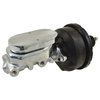 Universal 1" Bore Finned Top Master Cylinder & 7" Black Single Brake Booster