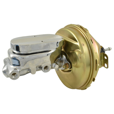 Universal 1" Bore Finned Top Master Cylinder & 9" Zinc Single Brake Booster