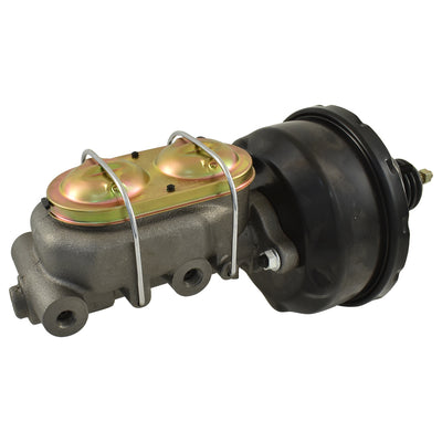 Universal 1-1/8" Bore GM Style Master Cylinder & 7" Black Single Brake Booster