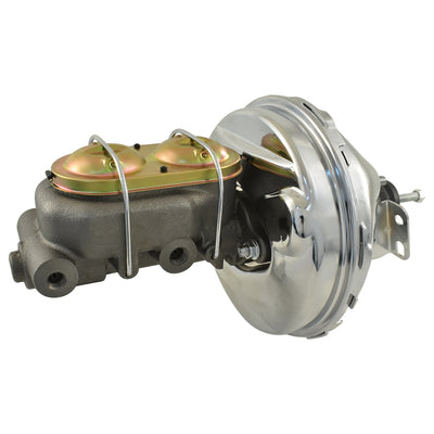 Universal 1-1/8" Bore GM Style Master Cylinder & 9" Chrome Single Brake Booster