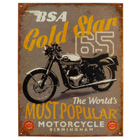 BSA Gold Star 65 The World's Most Popular...- Large Metal Tin Sign 40.6cm x 31.6
