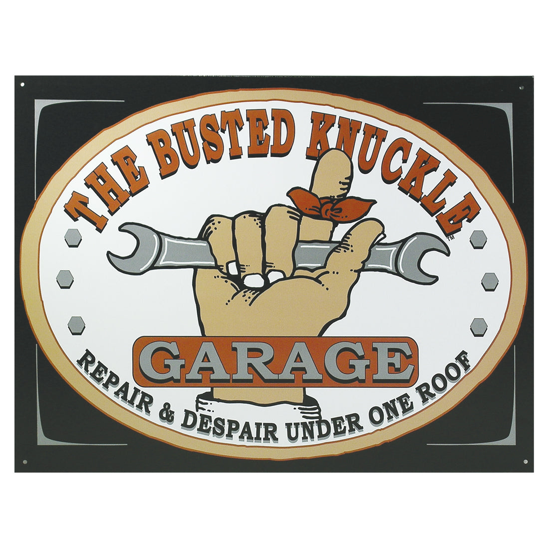 Busted Knuckle Garage - Large Metal Tin Sign 31.7cm x 40.6cm Genuine American Made