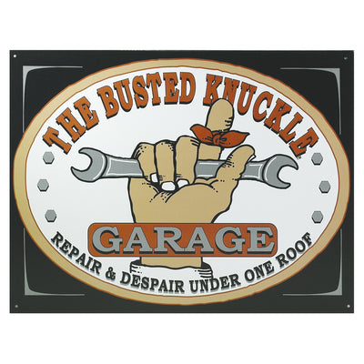 Busted Knuckle Garage - Large Metal Tin Sign 31.7cm x 40.6cm Genuine American Made