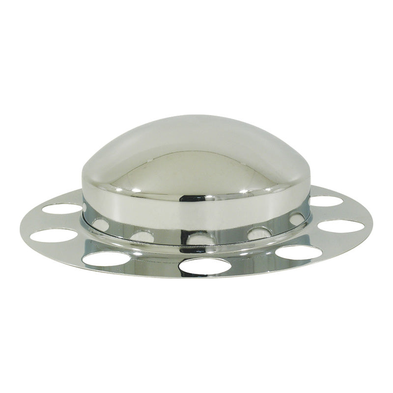 Chrome Front Wheel Axle Cover - 2 Piece Kit Wth Cap Semi Truck Applications