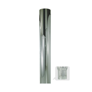 Truck Exhaust Stack Straight Cut Chrome Steel 3ft Long 6" Reducing to 5" OD