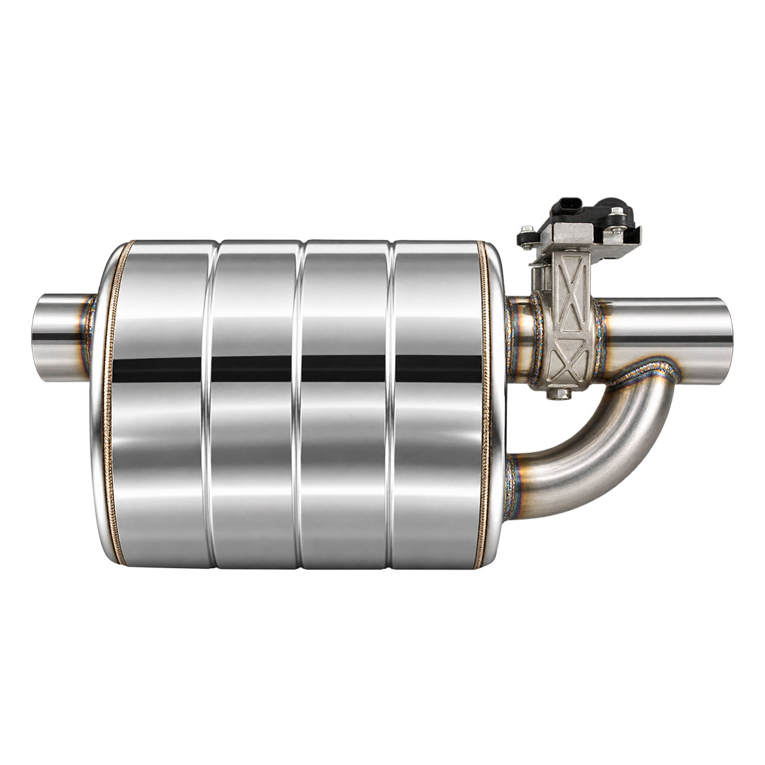 Electronic Valved Performance Muffler, 2-1/2" Single Kit, Variable Volume, Polished Stainless Steel