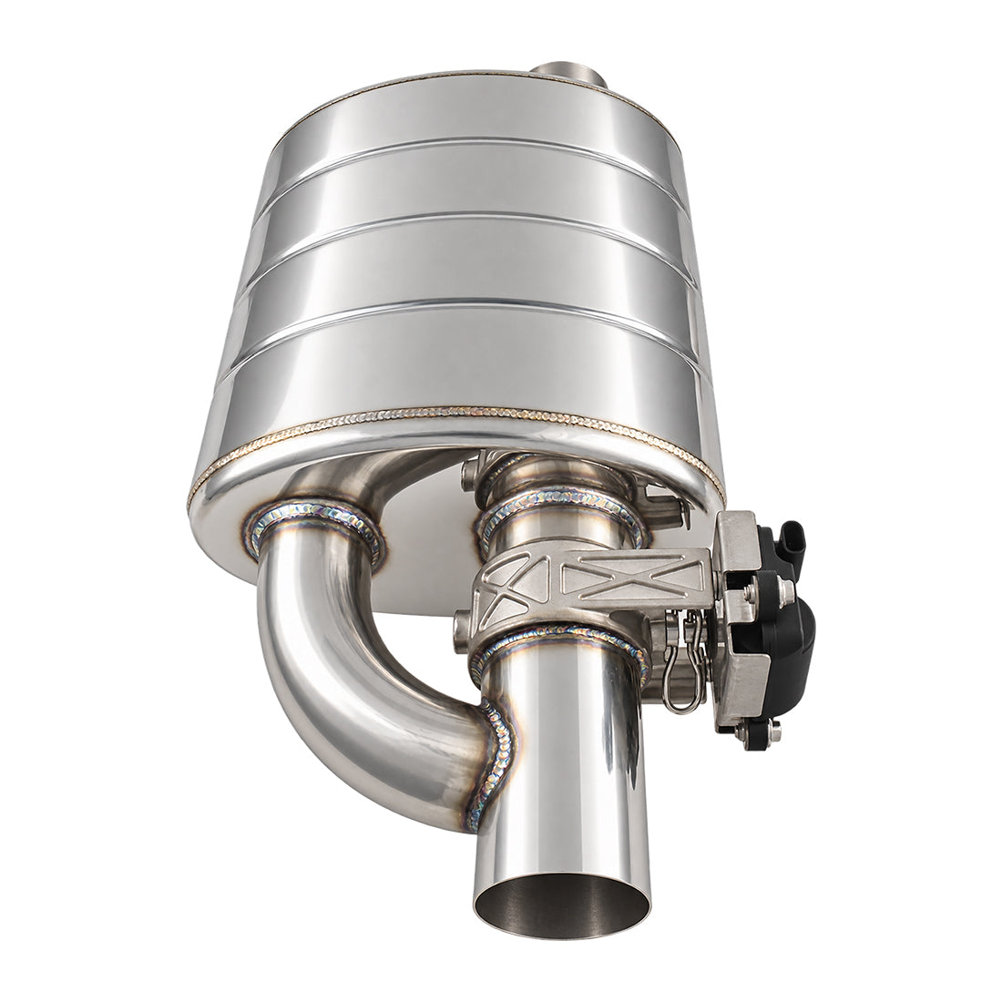 Electronic Valved Performance Muffler, 2-1/2" Single Kit, Variable Volume, Polished Stainless Steel