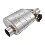 Electronic Valved Performance Muffler, 3" Single Kit, Variable Volume, Polished Stainless Steel