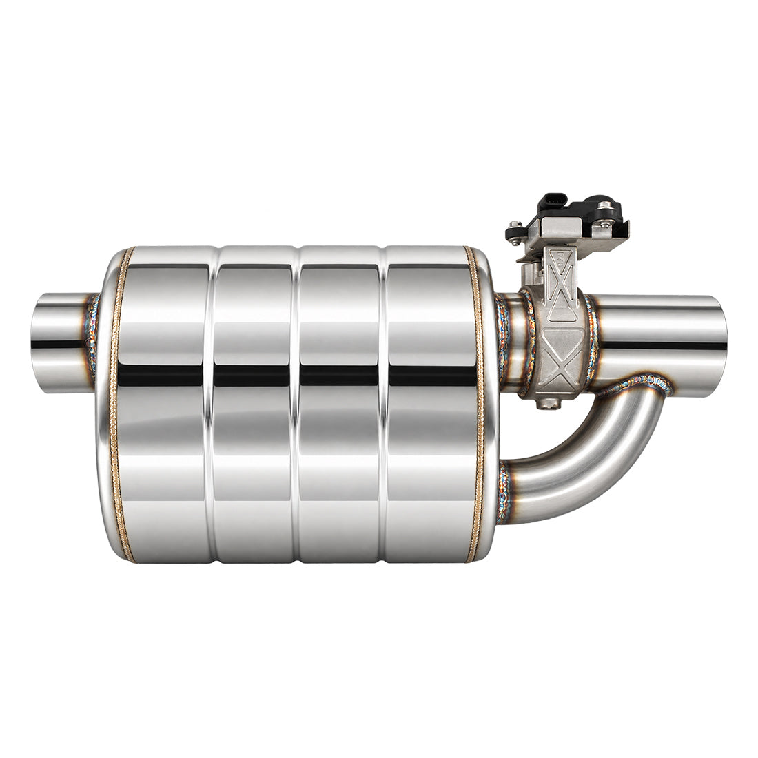 Electronic Valved Performance Muffler, 3" Single Kit, Variable Volume, Polished Stainless Steel