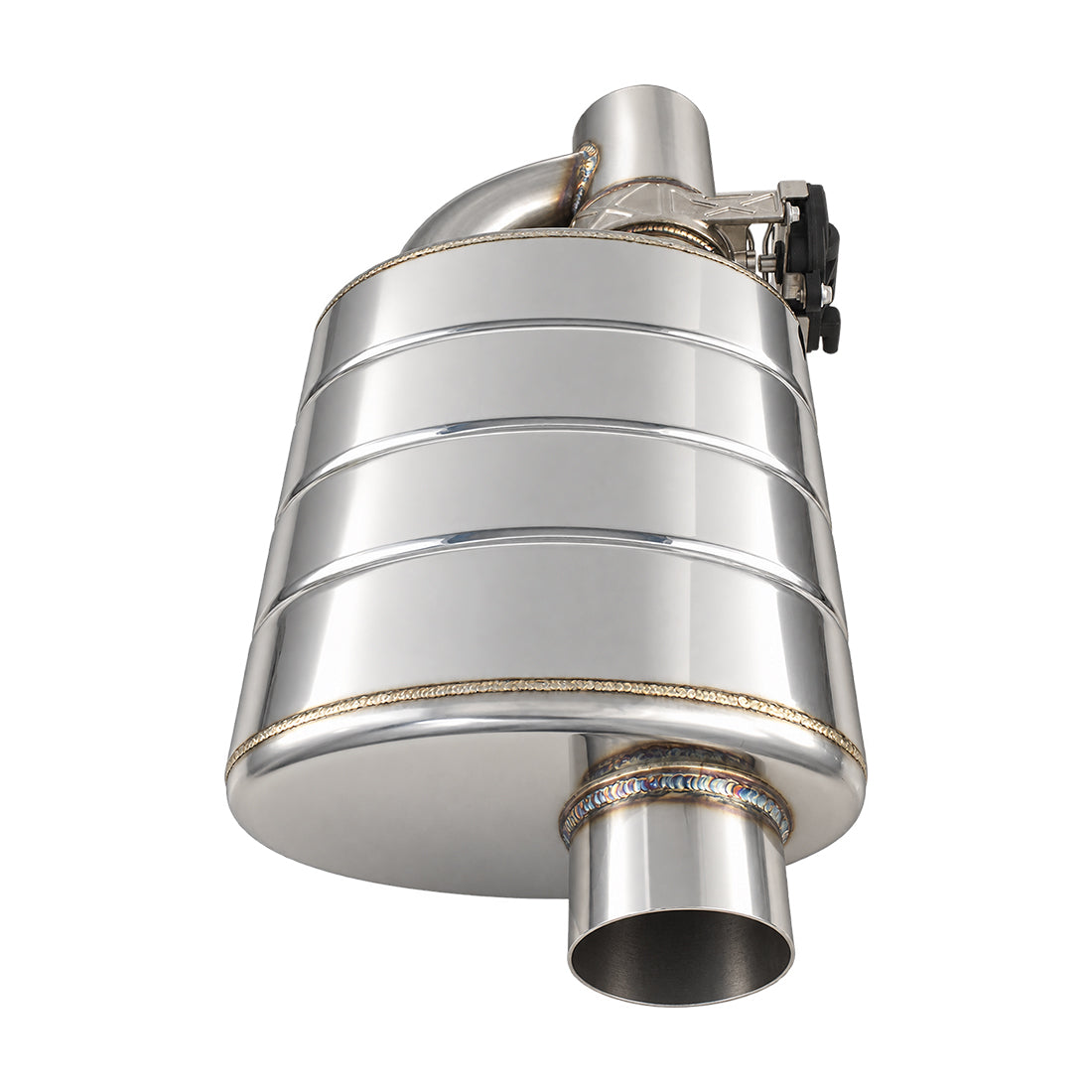 Electronic Valved Performance Muffler, 3" Single Kit, Variable Volume, Polished Stainless Steel