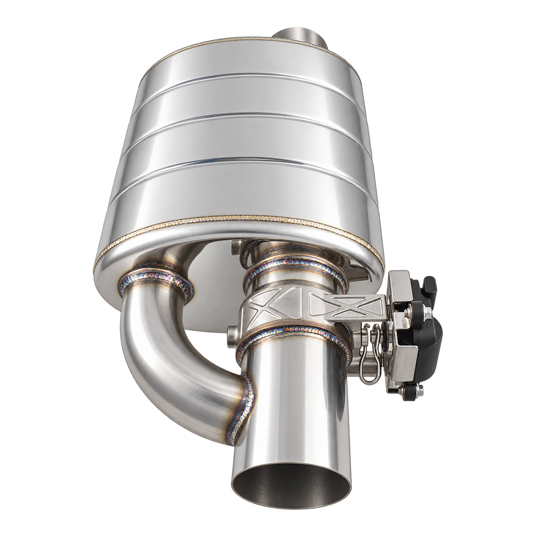 Electronic Valved Performance Muffler, 3" Single Kit, Variable Volume, Polished Stainless Steel