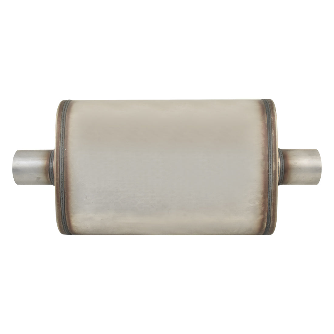 Outlaw T-409 Stainless Steel Straight Through Muffler, Single 2-1/4" Inlet/Outlet, Centre/Centre