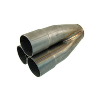 3 Into 1 Unpolished Stainless Steel Merge Collectors 3 x 1-7/8" ID 2¼" Out 7½"OL