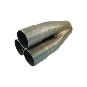 3 Into 1 Unpolished Stainless Steel Merge Collectors 3 x 1-7/8" ID 2¼" Out 7½"OL