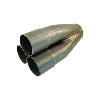3 Into 1 Unpolished Stainless Steel Merge Collectors 3 x 1-7/8" ID 2¼" Out 7½"OL