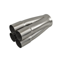 4 Into 1 Polished Stainless Steel Merge Collector 4 x 1-1/2" ID, 2-1/2" Out, 7" Long