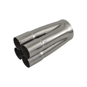 4 Into 1 Polished Stainless Steel Merge Collector 4 x 1-1/2" ID, 3" Out, 7" Long