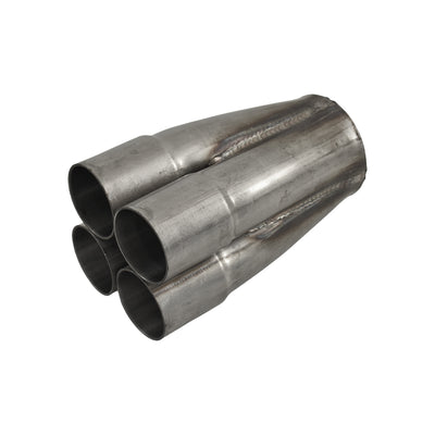 4 Into 1 Unpolished Stainless Steel Merge Collector 4 x 1-3/4" ID 3" Out 7" Long