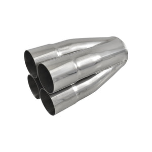 4 Into 1 Polished Stainless Steel Merge Collectors 4 X 1-7/8" ID 3" Out 7½" Long